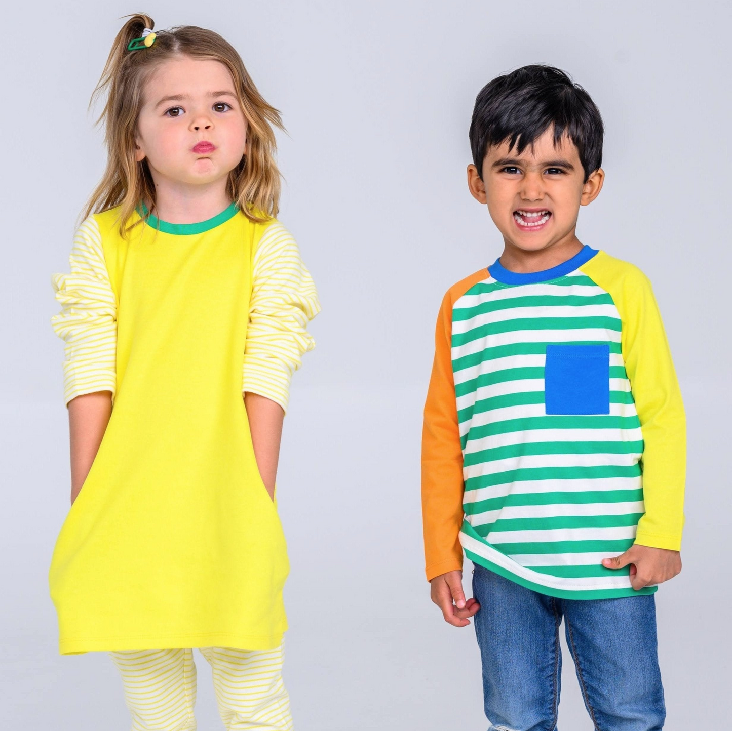 Long Sleeve Multicolor Raglan T-Shirt – GOTS organic cotton kids clothing by Dew & Dove
