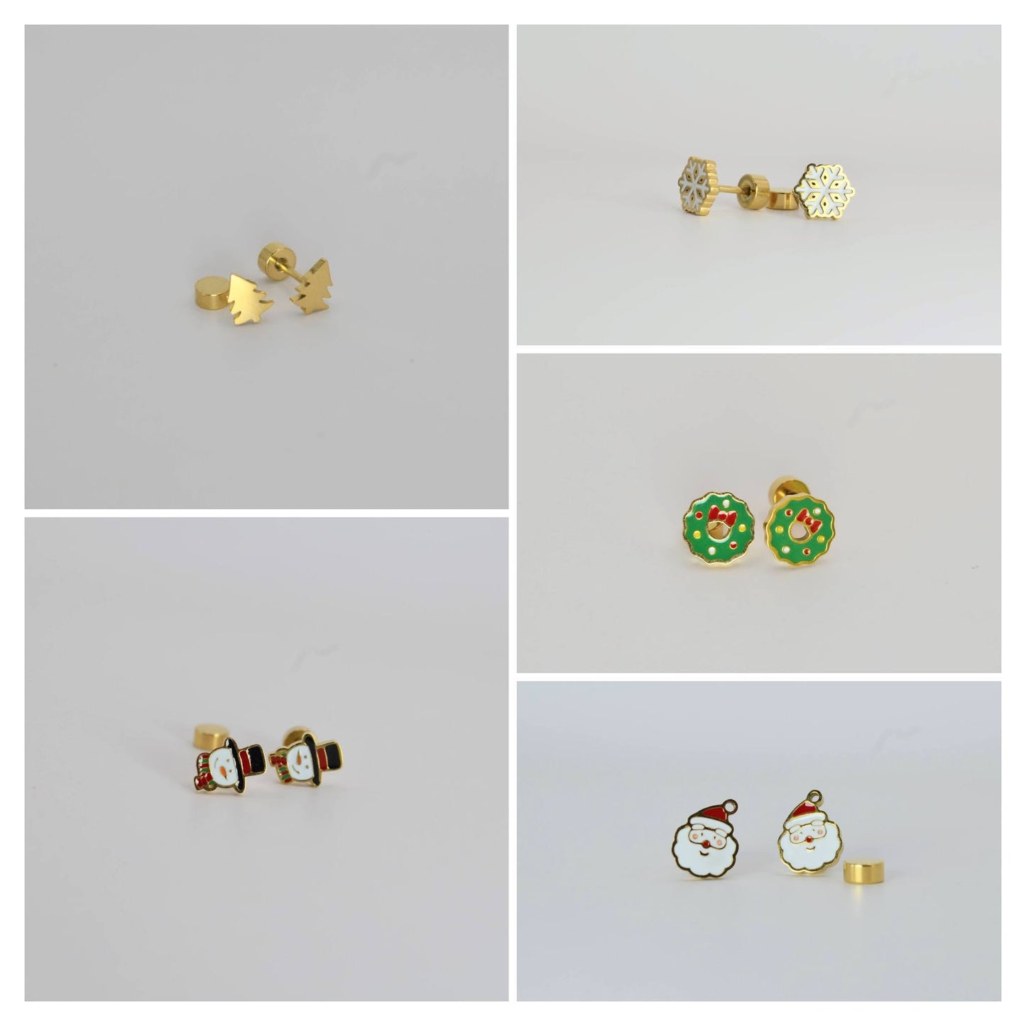 Christmas Gold Earrings (14K Gold Plated)