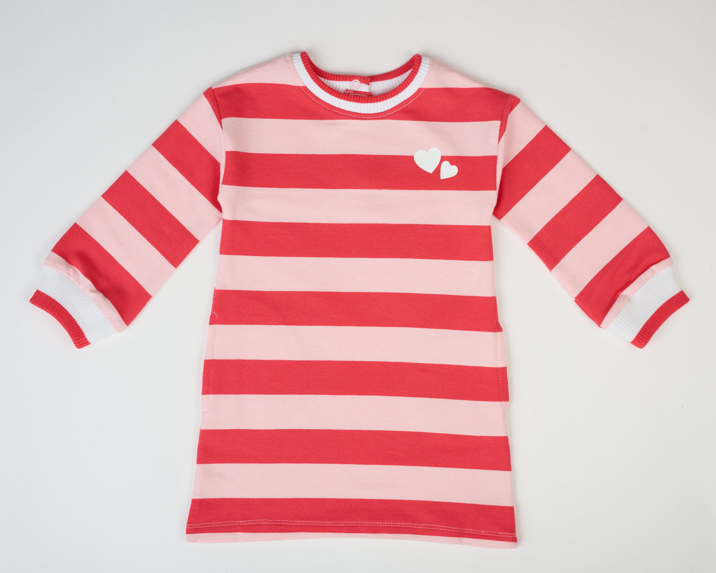 Heartbeat Stripe Sweatshirt Dress – GOTS organic cotton kids clothing by Dew & Dove