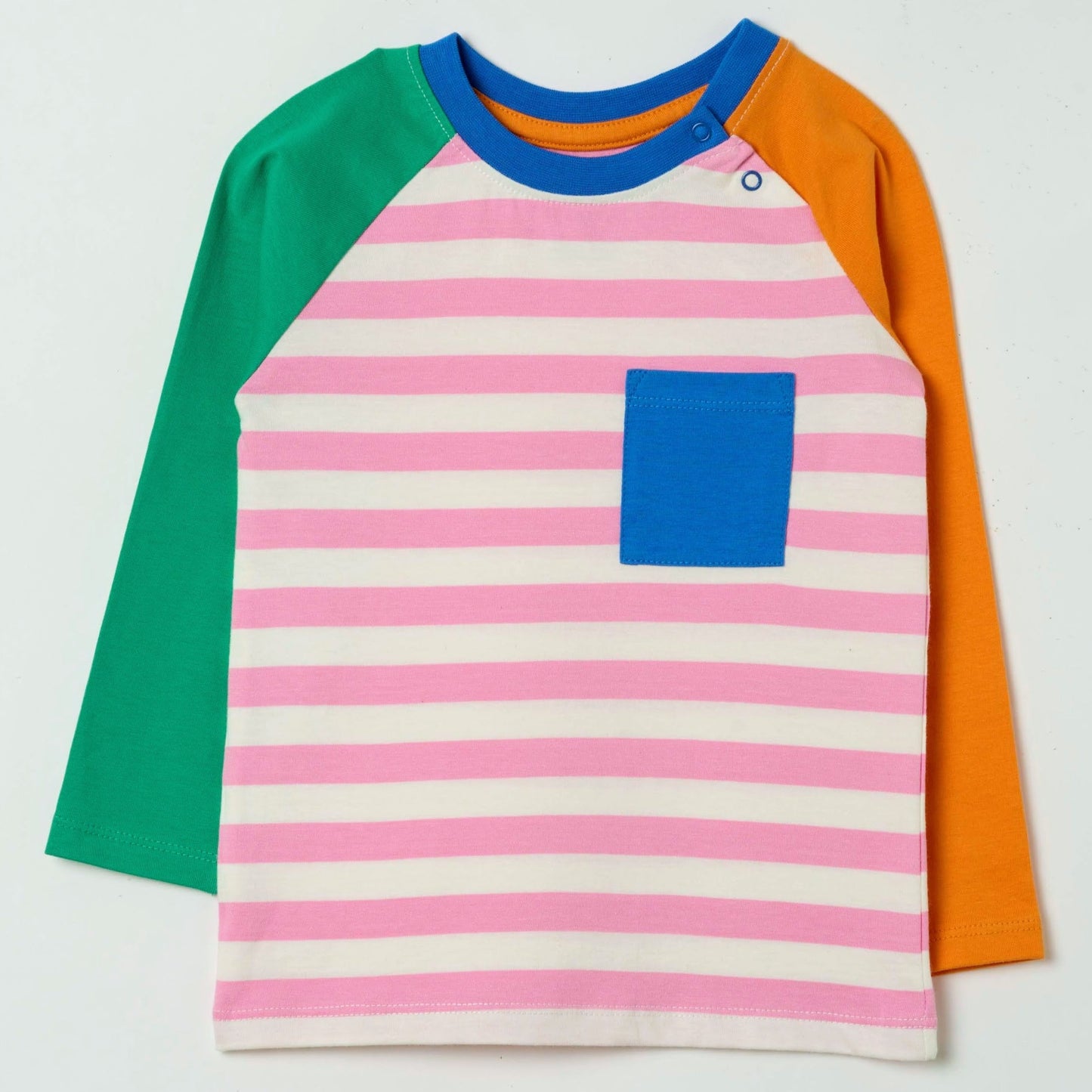 Long Sleeve Multicolor Raglan T-Shirt – GOTS organic cotton kids clothing by Dew & Dove