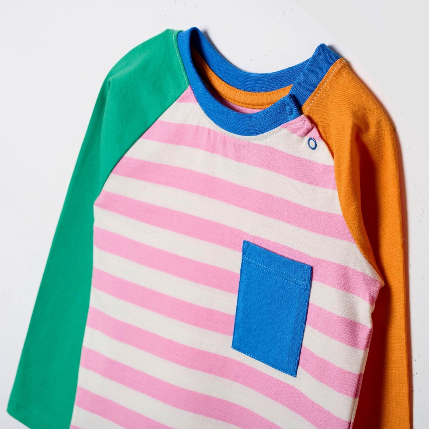 Long Sleeve Multicolor Raglan T-Shirt – GOTS organic cotton kids clothing by Dew & Dove