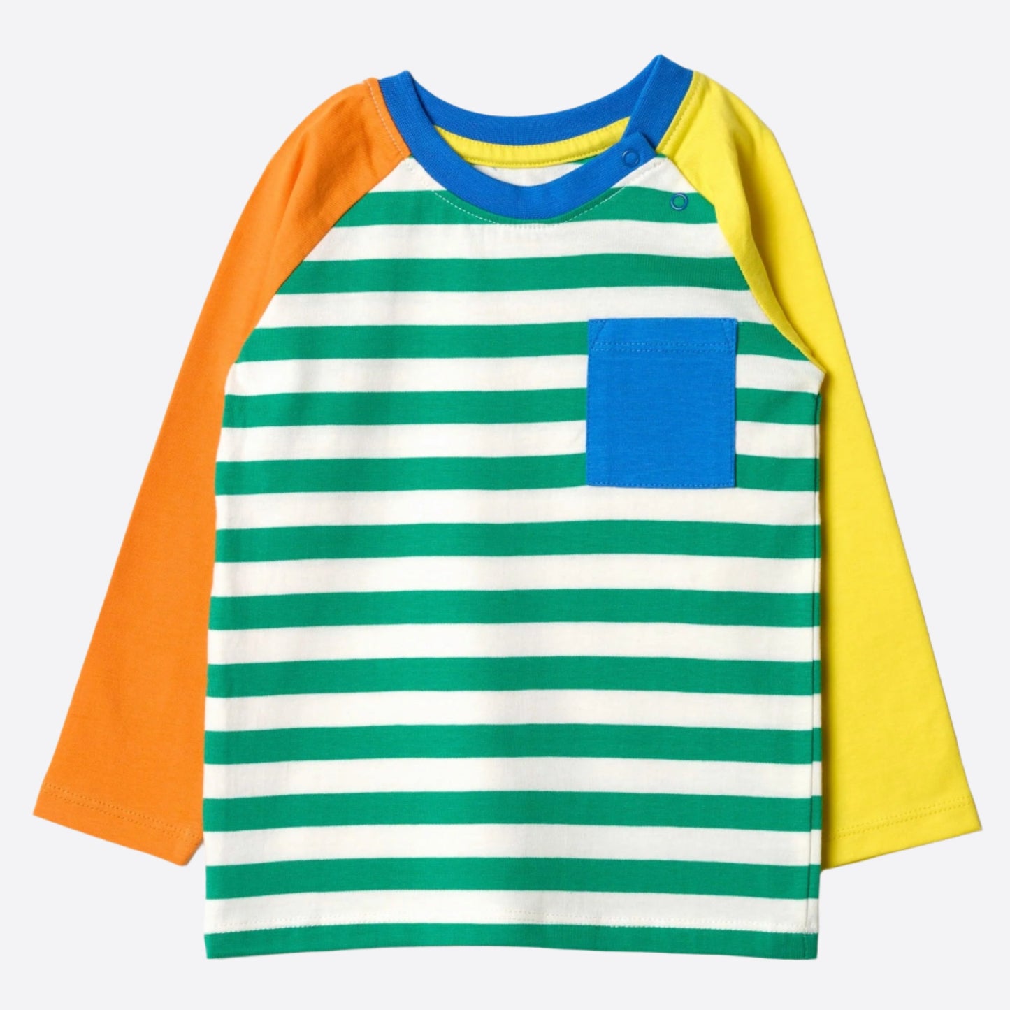 Long Sleeve Multicolor Raglan T-Shirt – GOTS organic cotton kids clothing by Dew & Dove