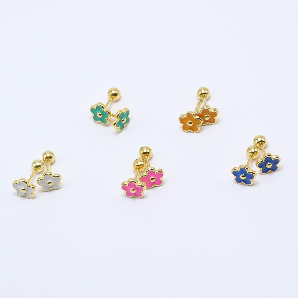 Flower Earrings (14K Gold plated) – premium kids earrings by Dew & Dove