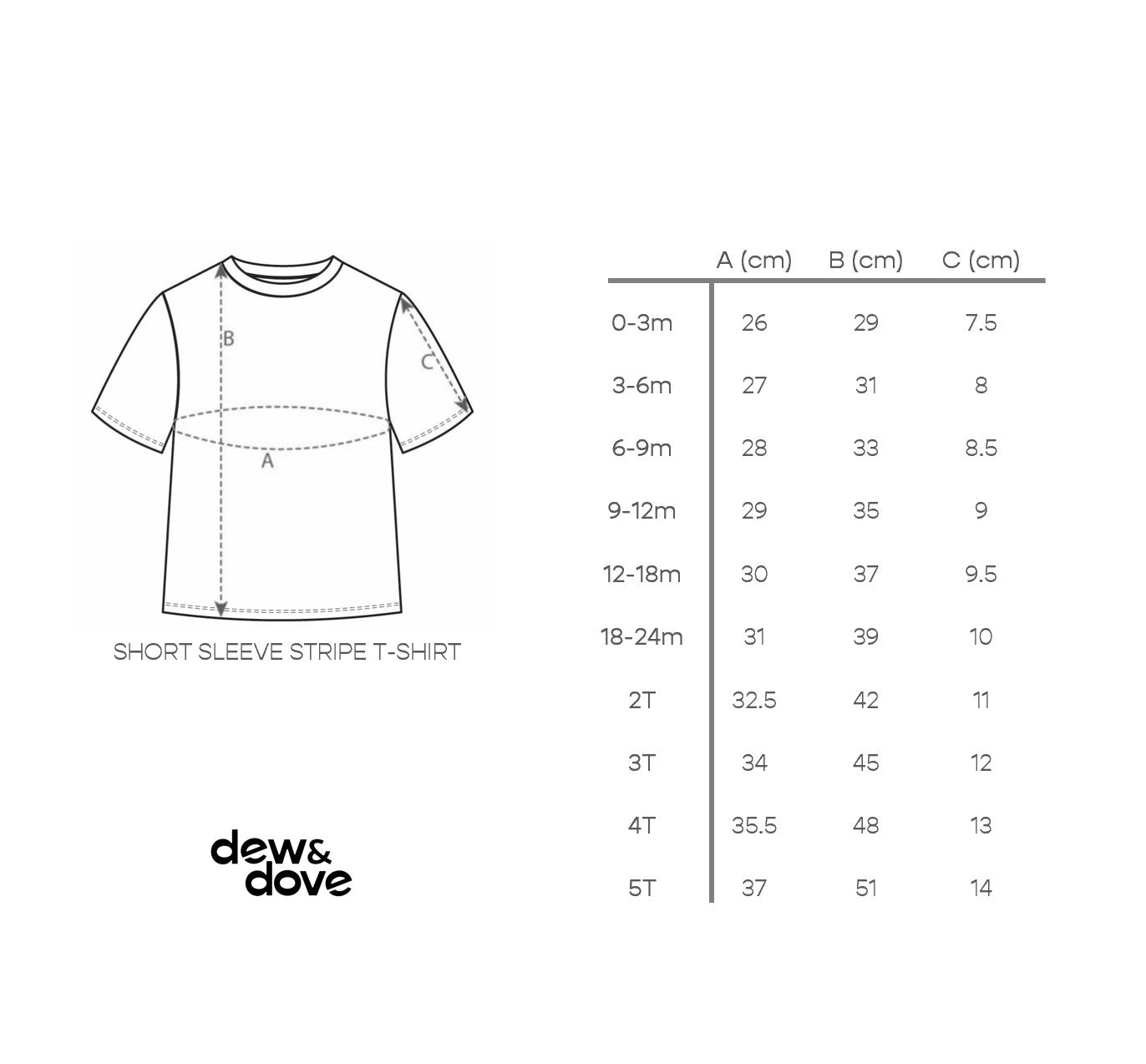 Short Sleeve Stripe T-Shirt – GOTS organic cotton kids clothing by Dew & Dove