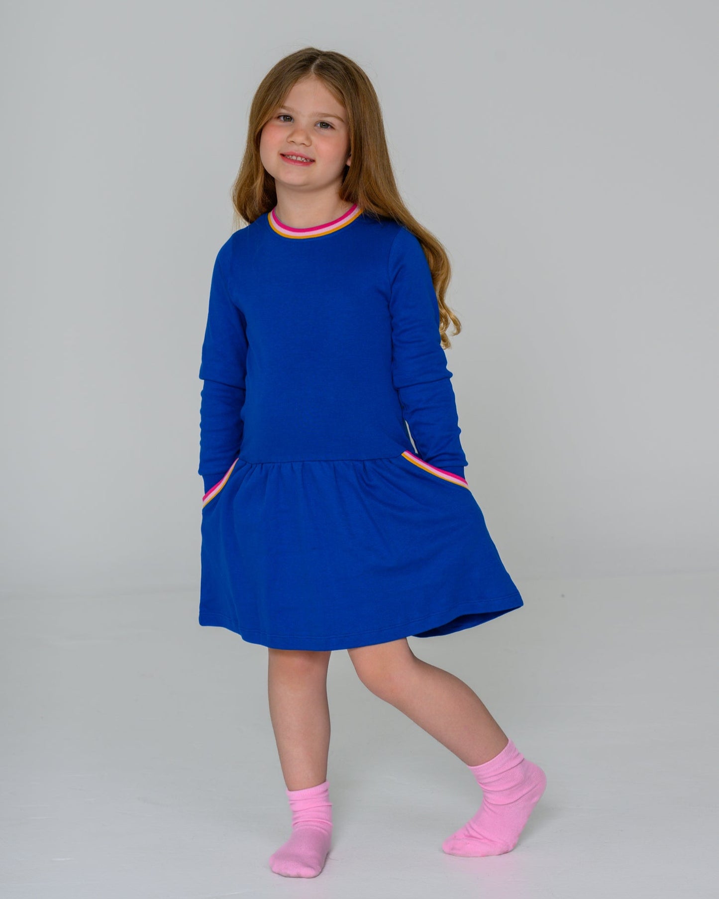 Rainbow Pocket Dress – GOTS organic cotton kids clothing by Dew & Dove