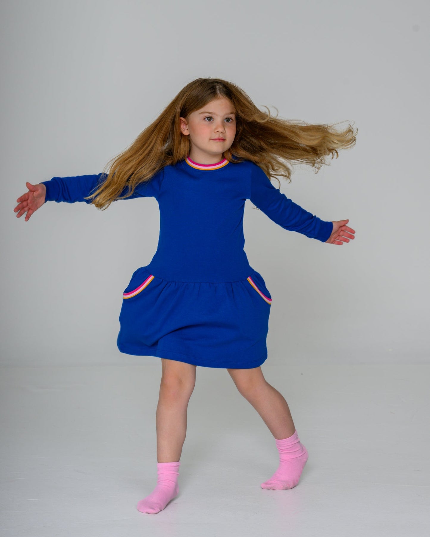 Rainbow Pocket Dress – GOTS organic cotton kids clothing by Dew & Dove