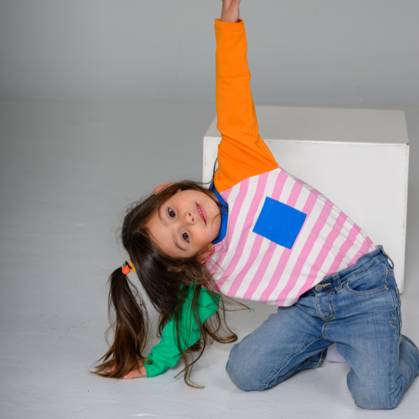 Long Sleeve Multicolor Raglan T-Shirt – GOTS organic cotton kids clothing by Dew & Dove