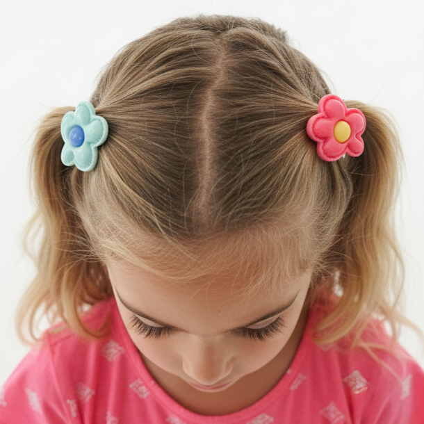 Mini Flower Cookies Hair Clips (Set of 5)
