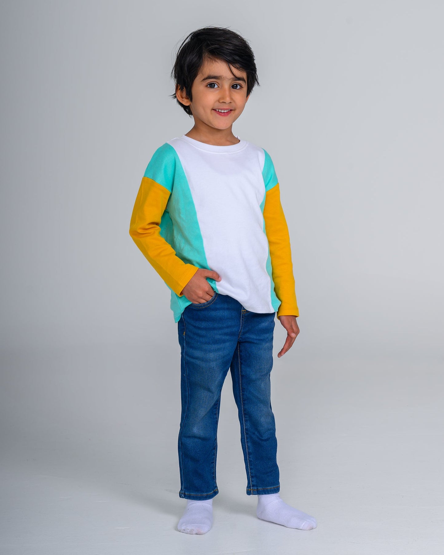 Long Sleeve Sunny Teal T-shirt – GOTS organic cotton kids clothing by Dew & Dove