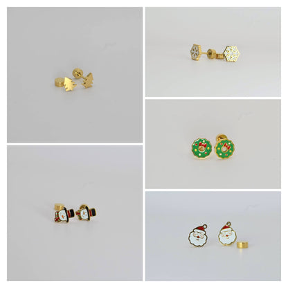 Christmas Gold Earrings (14K Gold Plated)