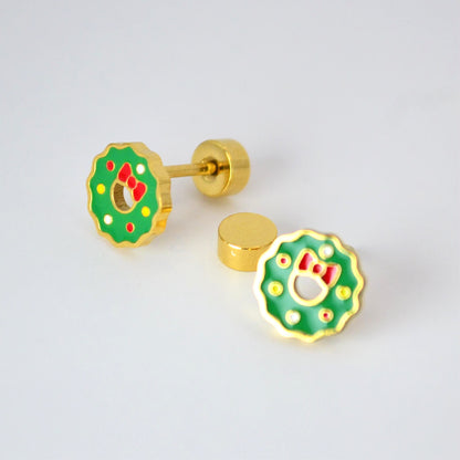 Christmas Gold Earrings (14K Gold Plated)