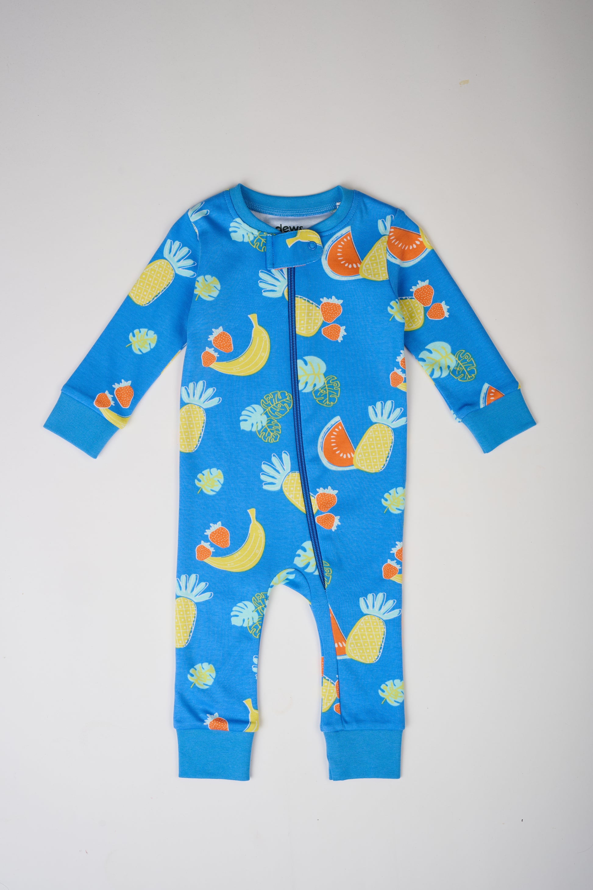 Long Sleeve Fruits Party Romper – GOTS organic cotton kids clothing by Dew & Dove