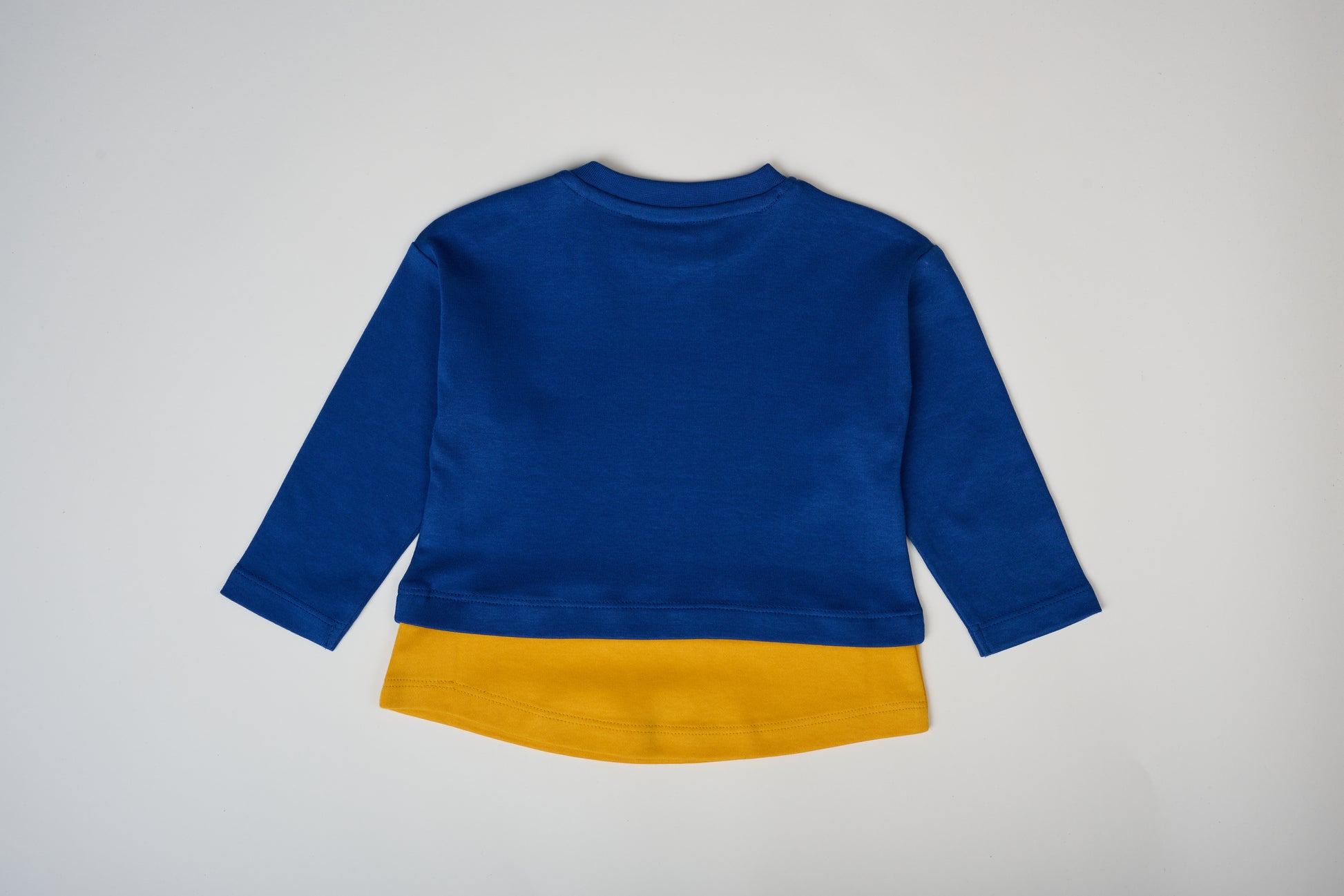Long Sleeve Blue & Yellow Layered T-shirt – GOTS organic cotton kids clothing by Dew & Dove