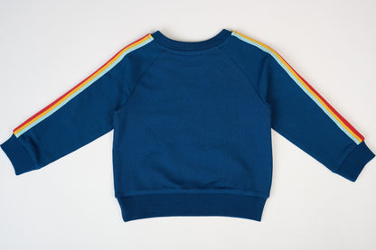Retro Stripe Sweatshirt - Navy – GOTS organic cotton kids clothing by Dew & Dove