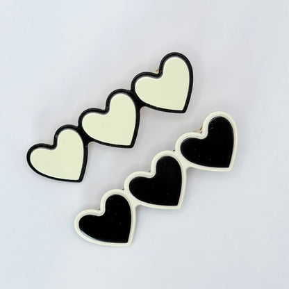 Retro Hearts Bar Clips (Set of 2)