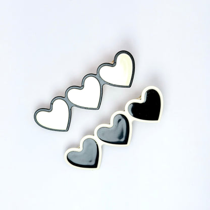 Retro Hearts Bar Clips (Set of 2)