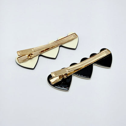 Retro Hearts Bar Clips (Set of 2)