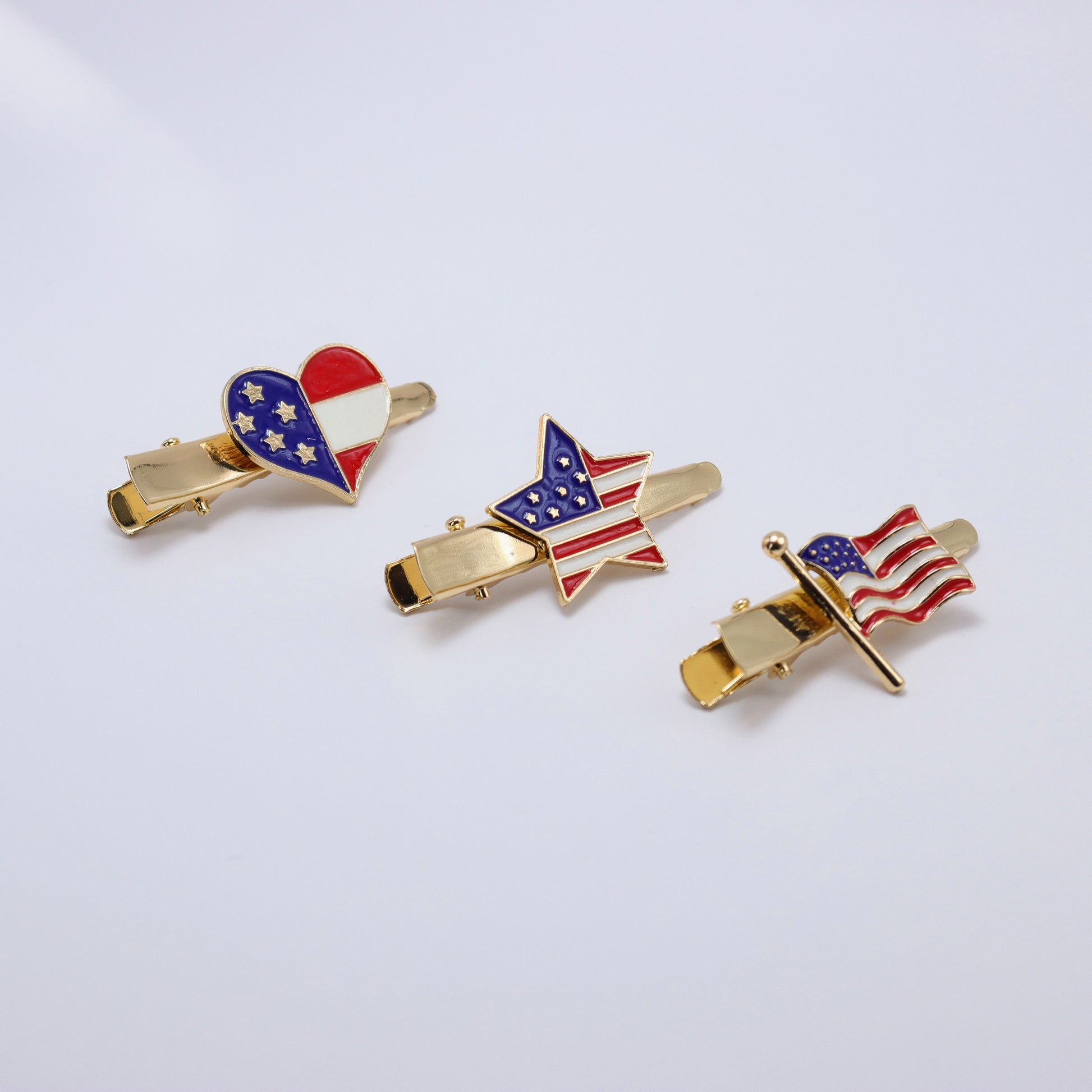 Star Spangled Clips (Set of 3) – premium kids accessory by Dew & Dove