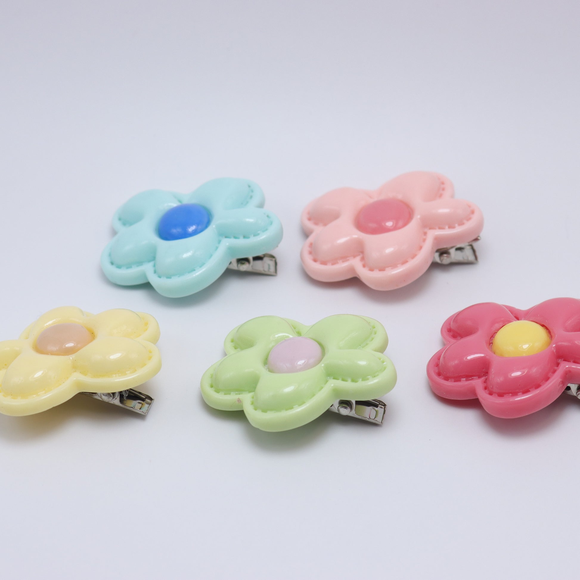 Mini Flower Cookies Hair Clips (Set of 5) – premium kids accessory by Dew & Dove