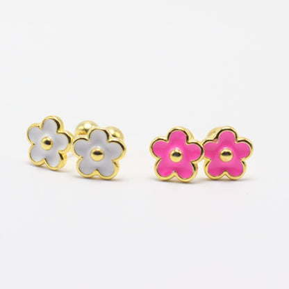 Flower Earrings (14K Gold plated) – premium kids earrings by Dew & Dove