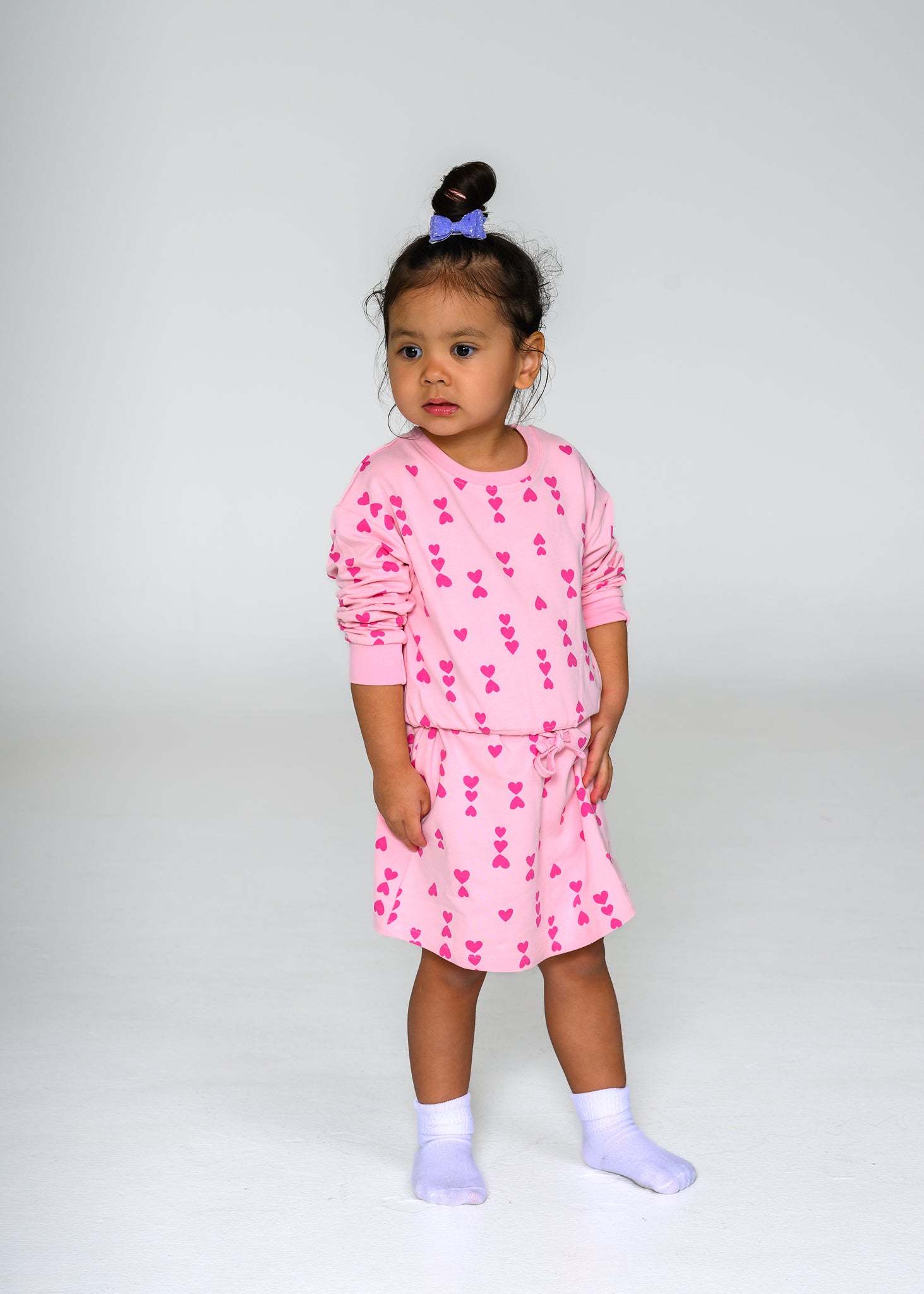 Dew and Dove Pink-on-Pink Hearts Sweatshirt Dress 5T