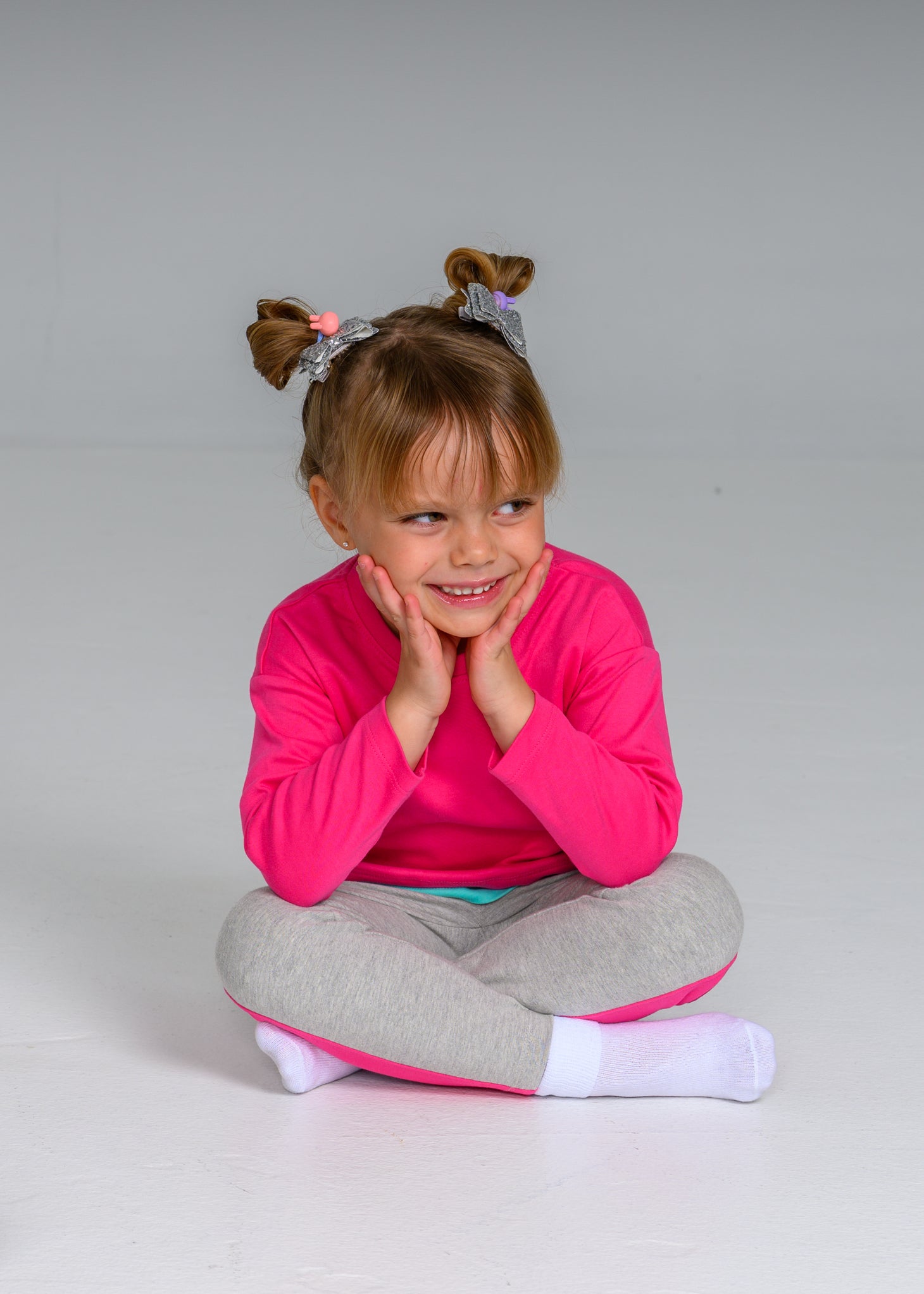 Long Sleeve Pink & Teal Layered T-shirt – GOTS organic cotton kids clothing by Dew & Dove
