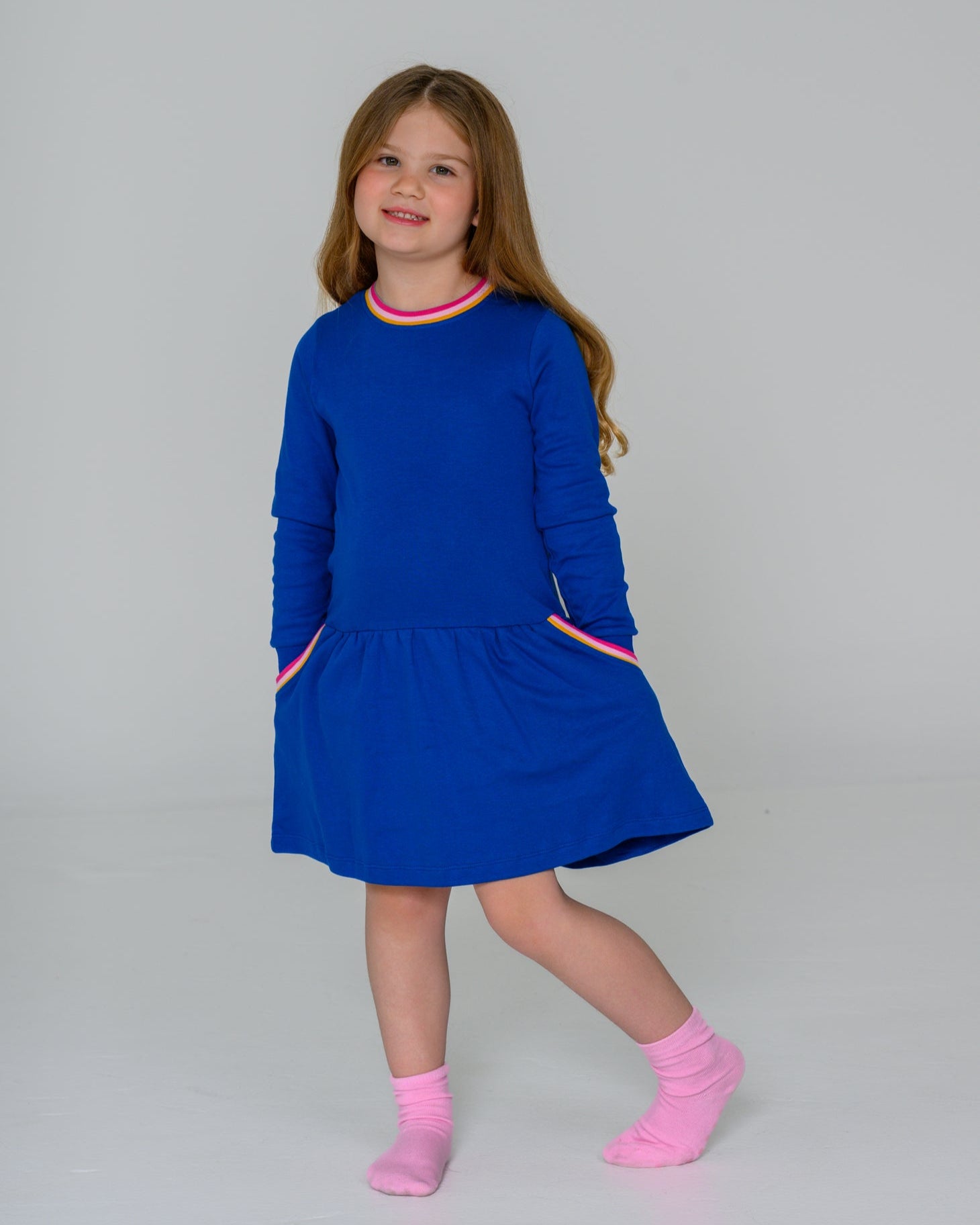 Rainbow Pocket Dress – GOTS organic cotton kids clothing by Dew & Dove