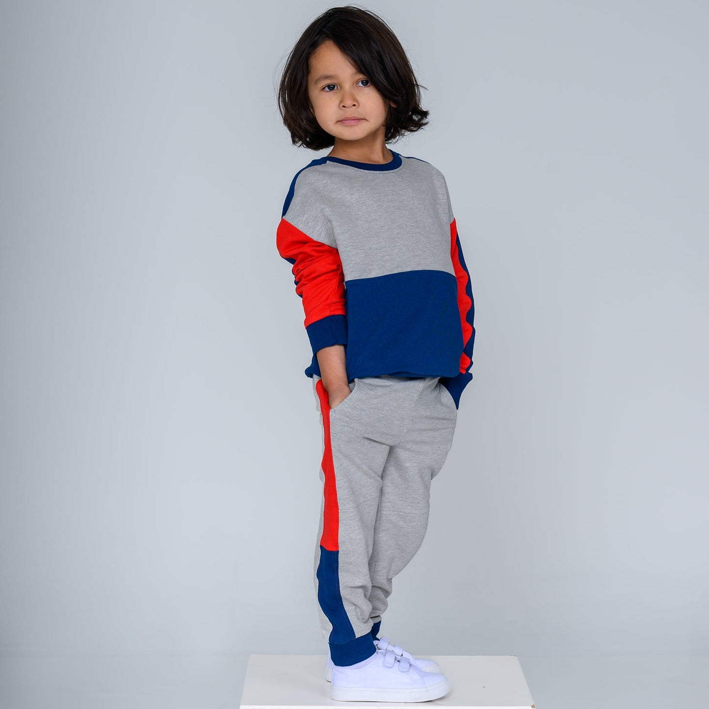 Sporty Color block Sweatpants/ Joggers – GOTS organic cotton kids clothing by Dew & Dove