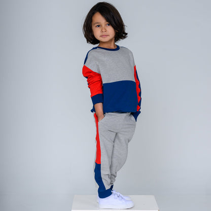 Sporty Color block Sweatpants/ Joggers – GOTS organic cotton kids clothing by Dew & Dove