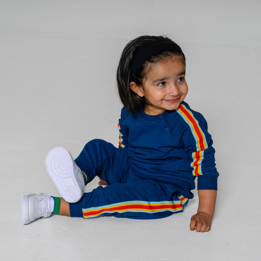 Retro Stripe Sweatpants/ Joggers – GOTS organic cotton kids clothing by Dew & Dove