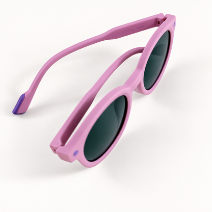 Pink kids round sunglasses with purple accents