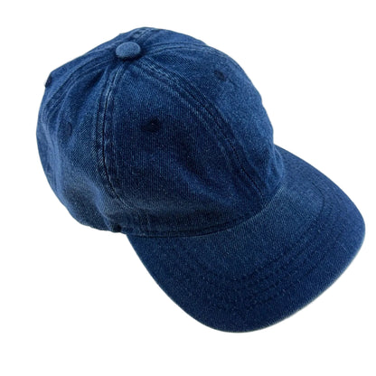 Dew & Dove vintage wash denim blue kids baseball cap angled front view