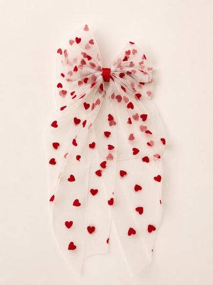 Heart Flutter Bow Clip