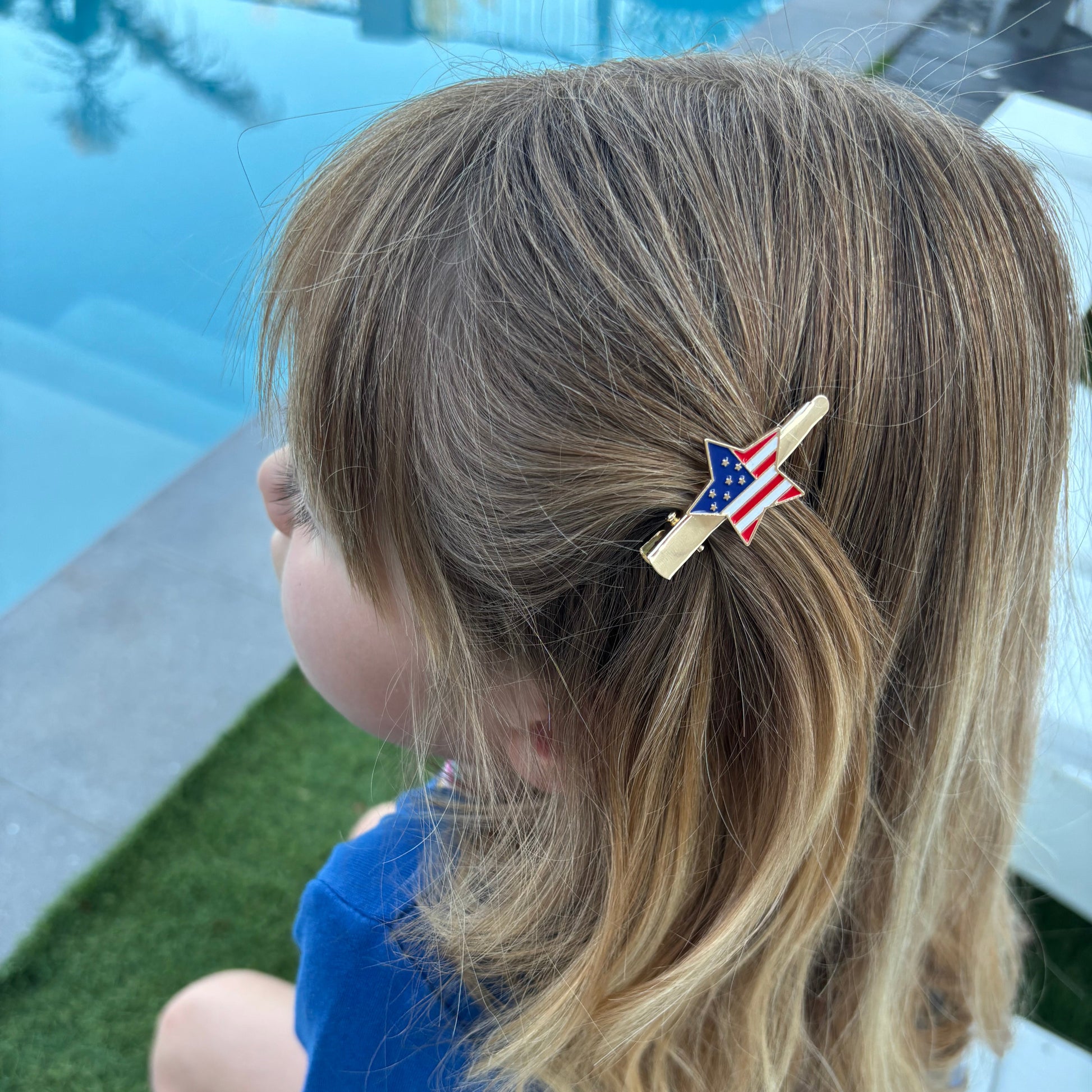 Star Spangled Clips (Set of 3) – premium kids accessory by Dew & Dove